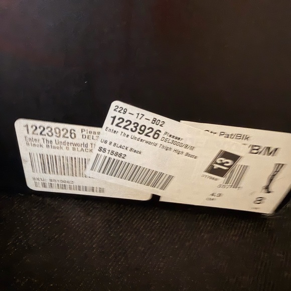 NEW IN BOX Pleaser Black Patent Over-The-Knee Platform Stiletto Boots 8 - Picture 5 of 5